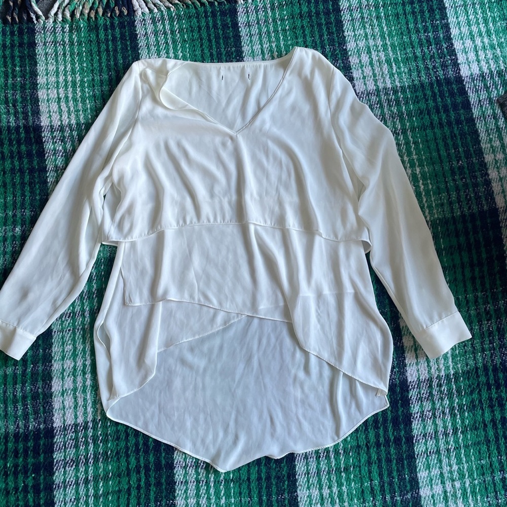 White Flowy Mom Top